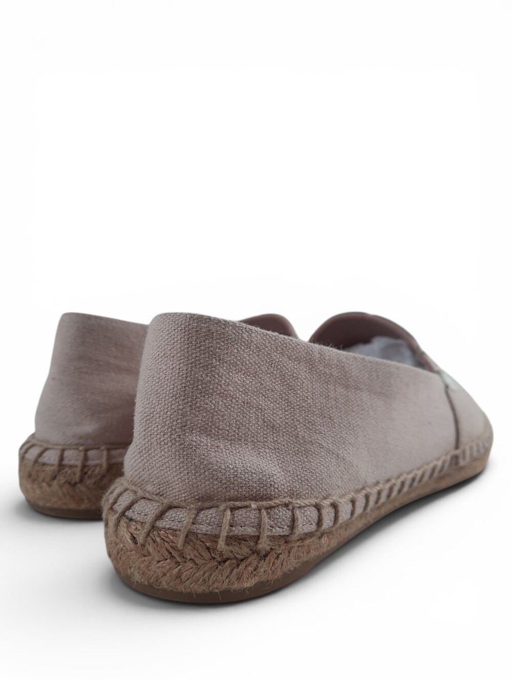 TORY BURCH Jute Espadrille Poppy Leather Canvas Cap Toe Pale Pink Ivory Logo 8 - Picture 9 of 11